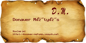 Donauer Mátyás névjegykártya